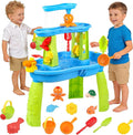 Toddler Sand Water Table Toy, Summer Outdoor Beach Sensory Activity Playset and Water Table Toys